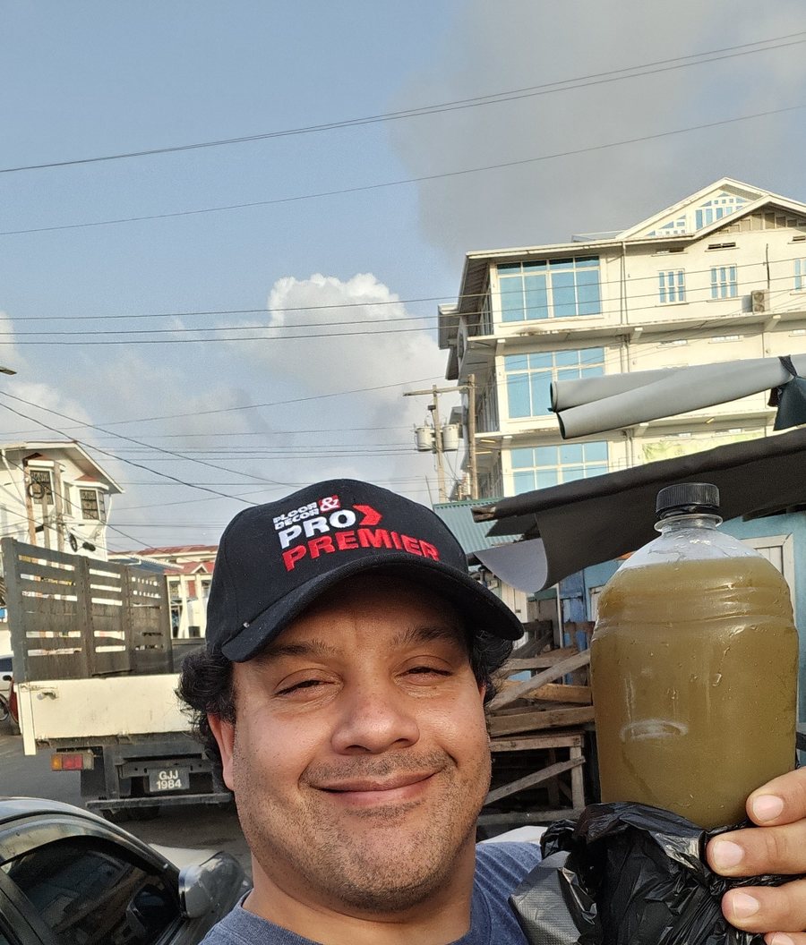 Jürgen de Clercq on a street in Georgetown, Guyana